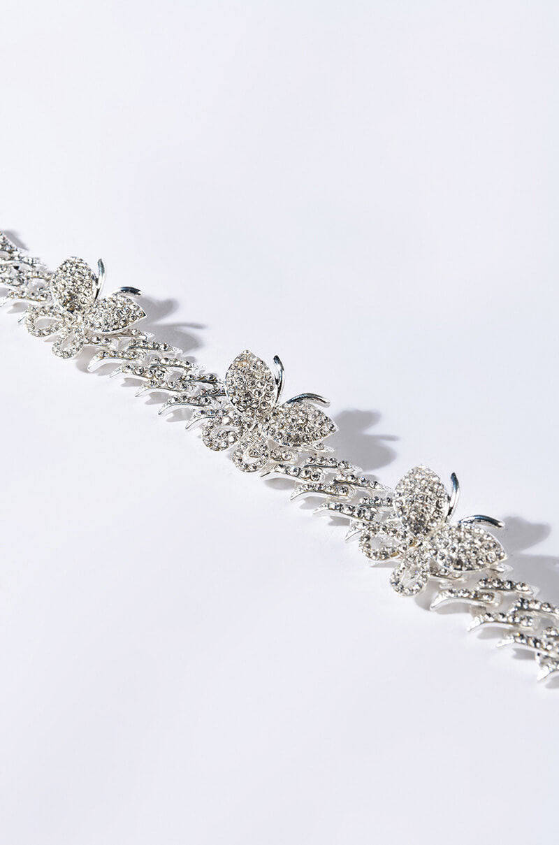 Back View Cuban Butterfly Straight Edge Chain Anklet 2