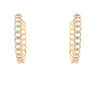 Side View Cuban Gold Pave Hoops