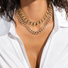 Front View Cubana Gold Chain Set