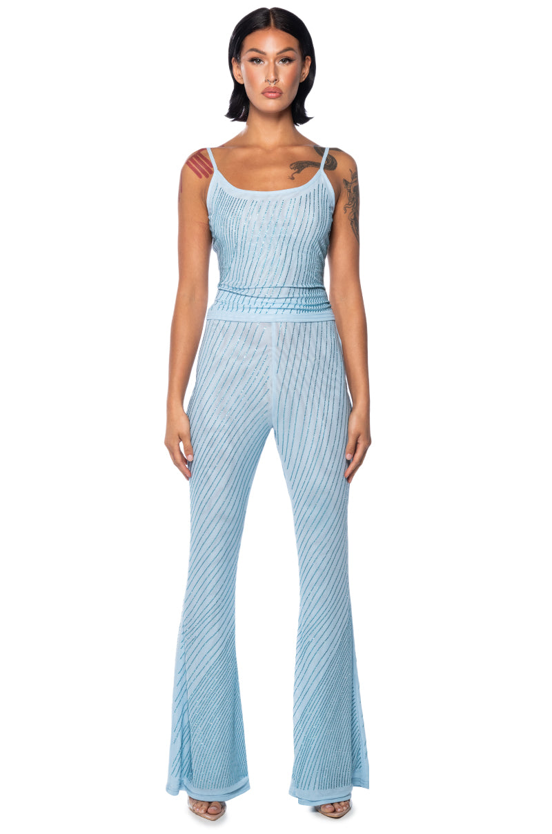 Extra View Cuff It Sleeveless Embellished Mesh Tank