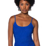 Front View Cuff It Sleeveless Embellished Mesh Tank