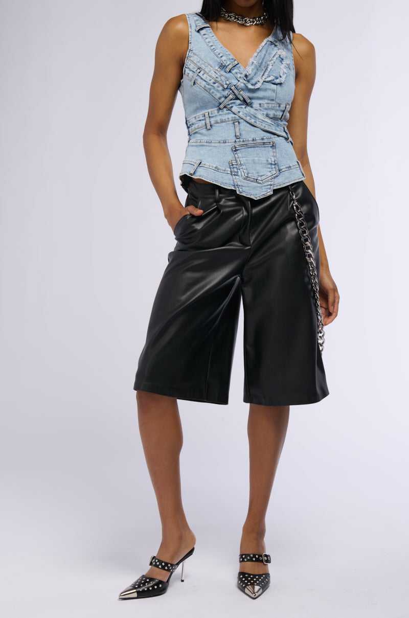 Full View Cuffin It Denim Sleeveless Top 4