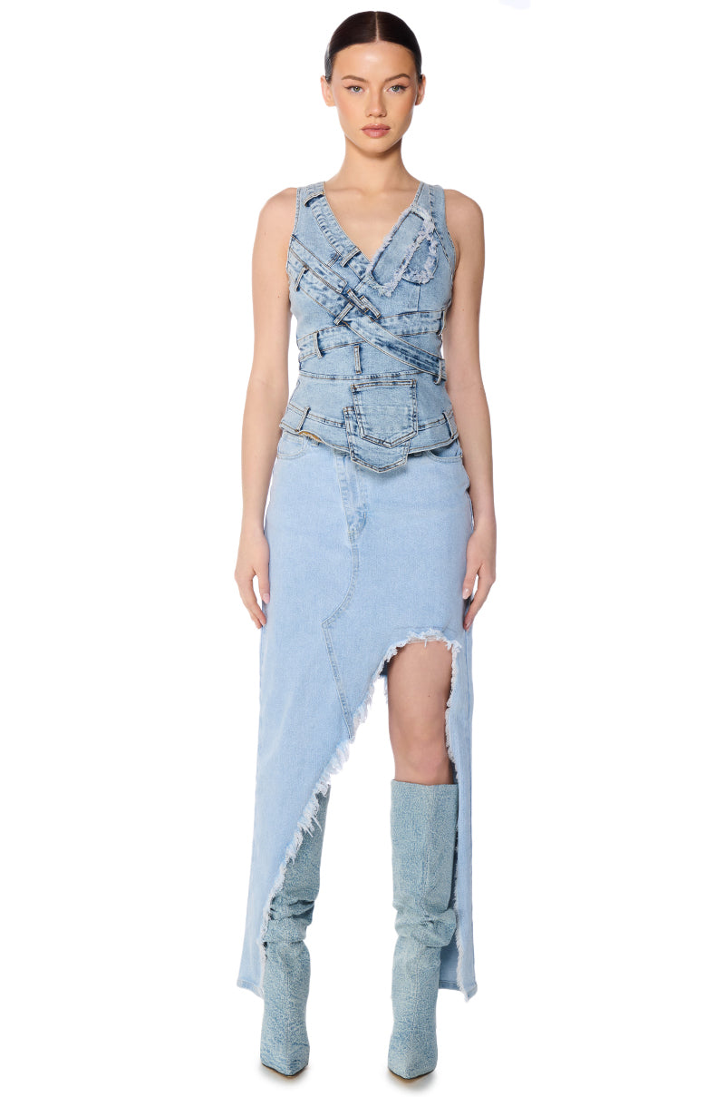 Extra View Cuffin It Denim Sleeveless Top 10