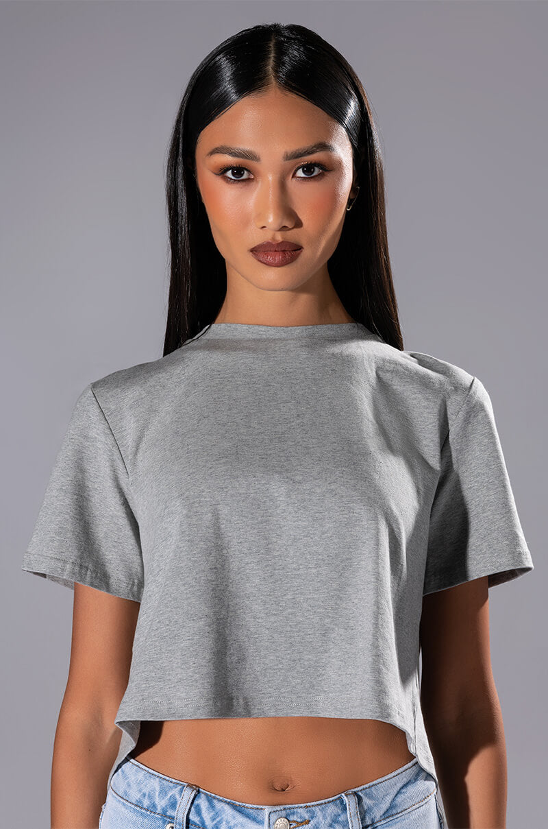 CURTAIN CALL OPEN BACK RHINESTONE CREW NECK TSHIRT view 0