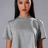 Front View Curtain Call Open Back Rhinestone Crew Neck Tshirt