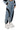 Side View Curve Effect Ribbed Trim Denim Jogger