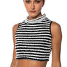 Front View Cut Him Off Mock Neck Crop Top