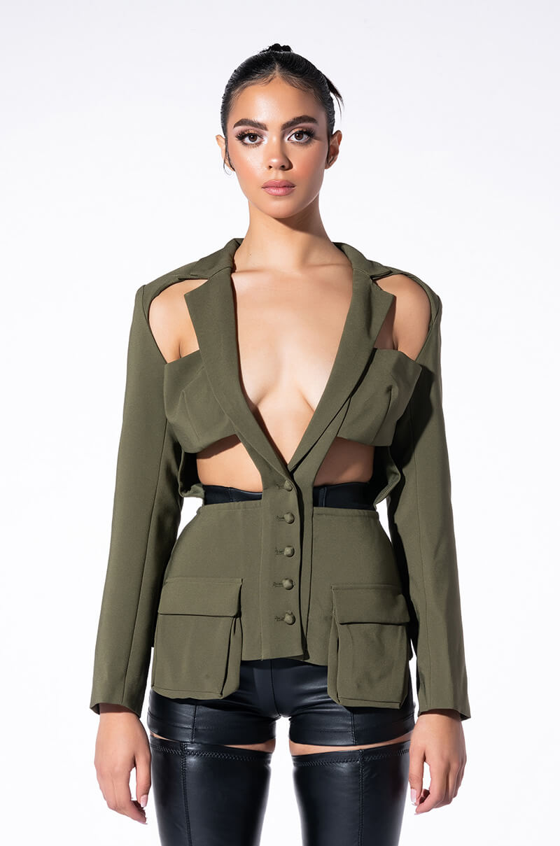 Back View Cut It Out Blazer