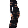 Front View Cut It Out Long Sleeve Knit Maxi Dress