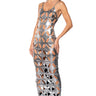 Front View Cut It Out Metallic Maxi Dress