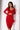 Front View Cut Out For It Long Sleeve Side Cut Out Bodycon Midi Dress in Red