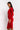 Side View Cut Out For It Long Sleeve Side Cut Out Bodycon Midi Dress in Red