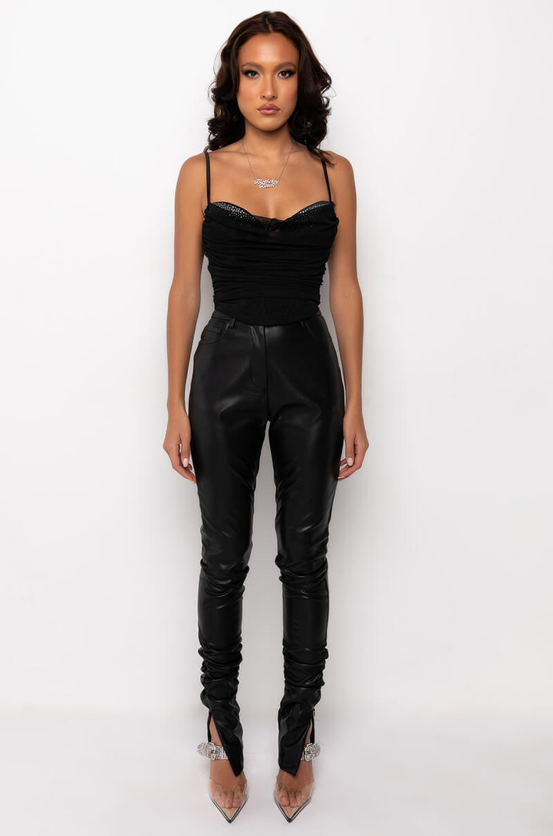 Extra View Cut To The Chase Rhinestone Insert Mesh Corset