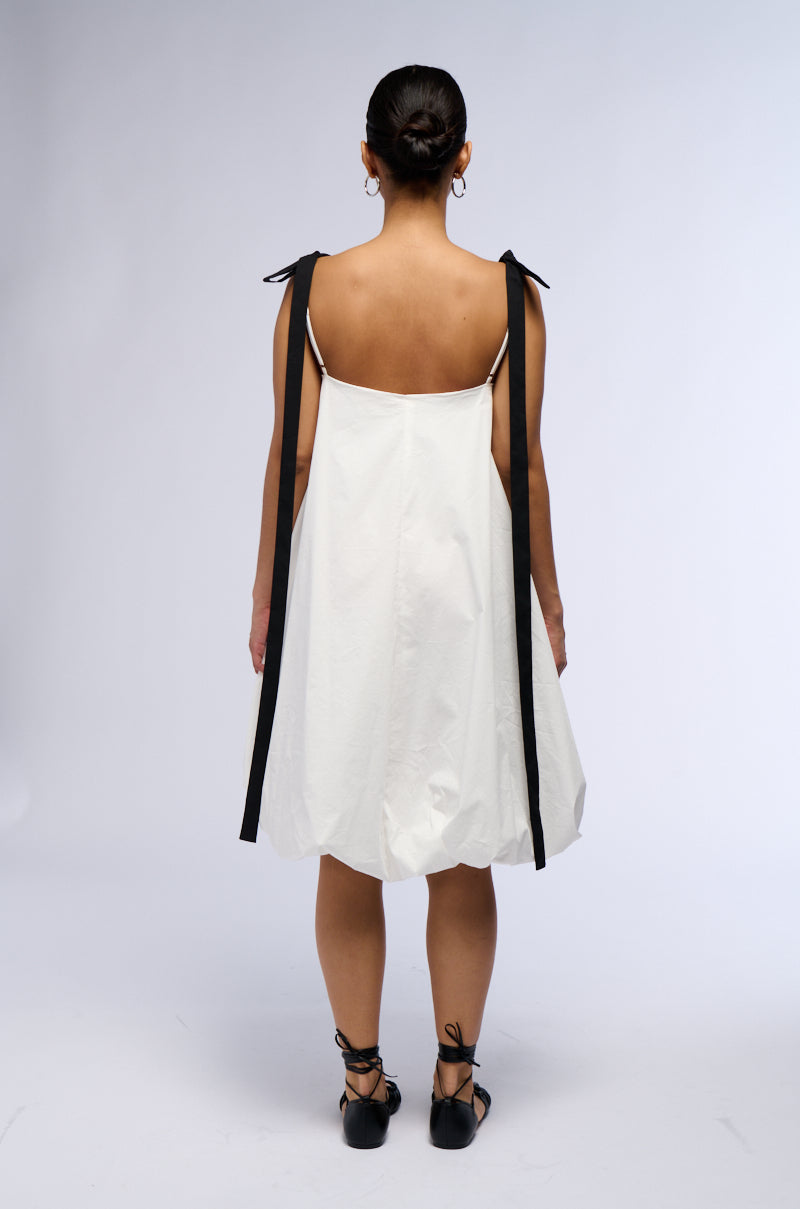 Extra View Cutie Girl Poplin Mini Dress With Bow Details