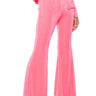 Front View Cynthia Slinky Flared High Waist Pant In Pink