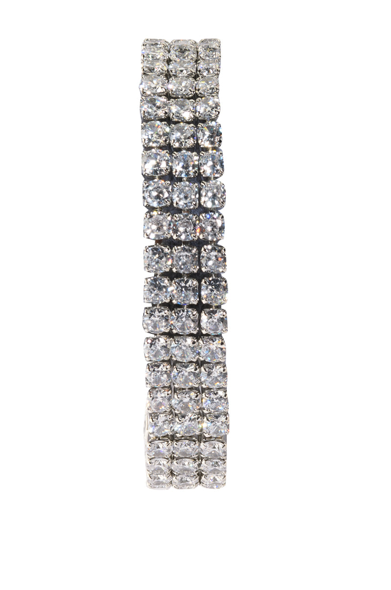 Side View Cz Tennis Bracelet In Silver 1