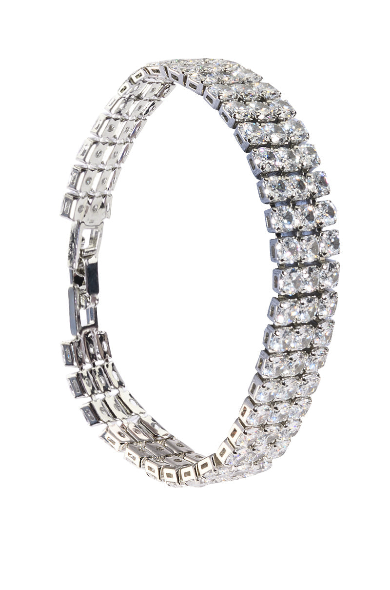 Detail View Cz Tennis Bracelet In Silver 3