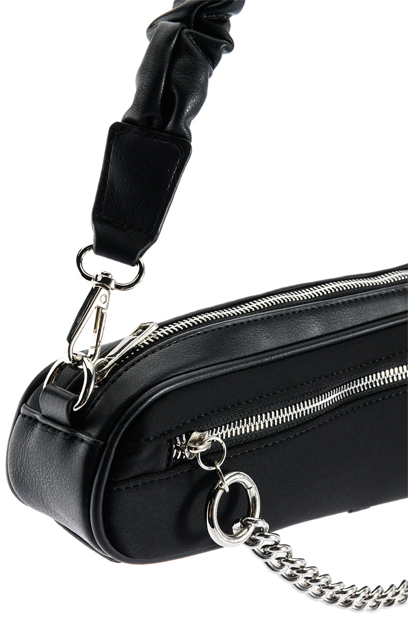 Detail View Daft Black Asymmetrical Purse