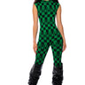 Front View Dahlia Checkered Knit Jumpsuit