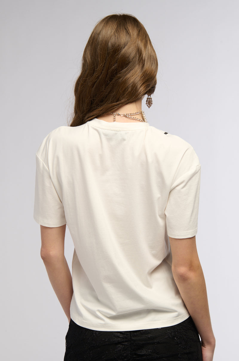Detail View Dainty Bra Detail Graphi T Shirt