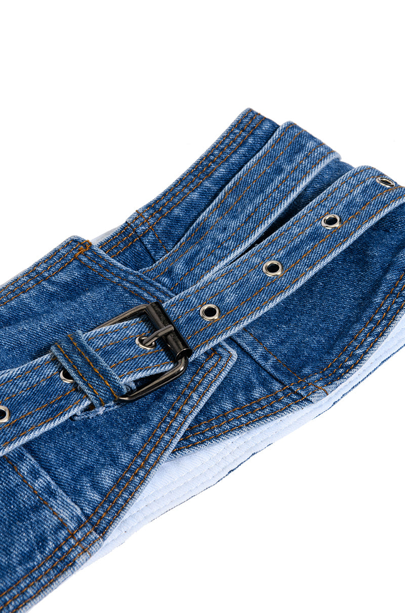 Full View Daisy Duke Denim Waist Belt