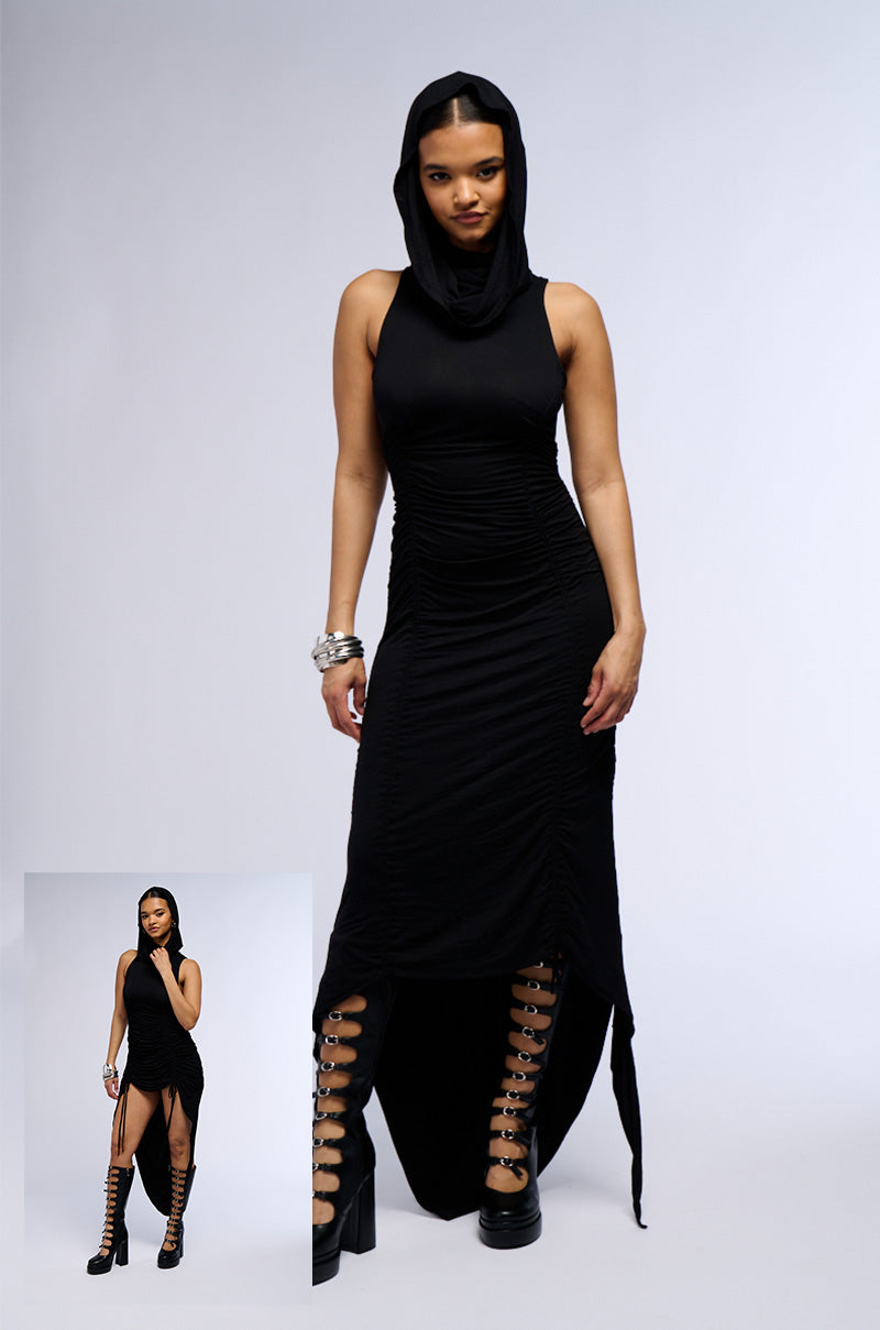 Front View Dana Breathable Knit Midi Dress