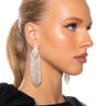 Front View Dance All Night Rhinestone Fringe Earrings