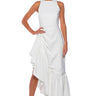 Front View Dance With Me Ruched Waist Sleeveless Maxi Dress In White