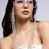 Front View Dangle Croquis Rhinestone Glasses Chain