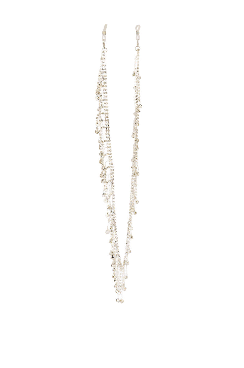 Detail View Dangle Croquis Rhinestone Glasses Chain 4