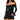 Front View Dani Mineral Wash Mini Dress In Black