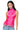 Front View Daniela Fringe Detail Sleeveless Mesh Top In Pink