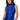 Front View Daniela Fringe Detail Sleeveless Mesh Top In Royal Blue