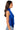 Back View Daniela Fringe Detail Sleeveless Mesh Top In Royal Blue