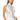 Front View Daniela Fringe Detail Sleeveless Mesh Top In White