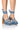 Side View Dannie Chunky Embellished Lace Up Denim Sandal In Blue