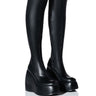 Front View Darcy Black Wedge Boot