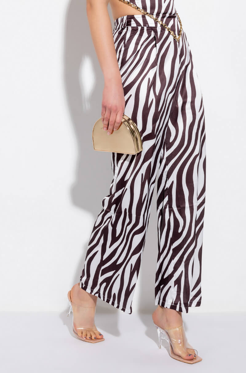 Front View Dash Satin Palazzo Pants