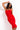 Front View Date Night Bandage Midi Dress in Red