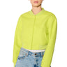 Front View Davis Everyday Varsity Bomber In Neon Green