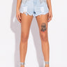 Front View Dawn Goes Down Rhinestone Denim Shorts