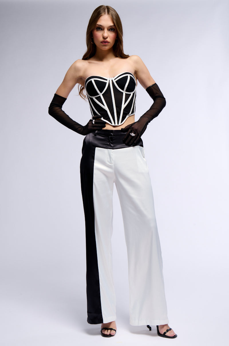 Back View Day To Night Colorblocked Satin Trouser