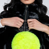 Front View Dayanne Neon Green Fur Bag