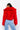 Back View Dayanne Plush Faux Fur Jacket in Red