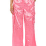 Front View Daydream Satin Floral Trouser