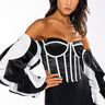 Front View Daydreamin Ruffle Sleeve Corset Blouse