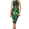 Front View Dayna Printed Mesh Midi Dress