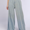 Front View Dazzled Rhinestone Studded Denim Pants