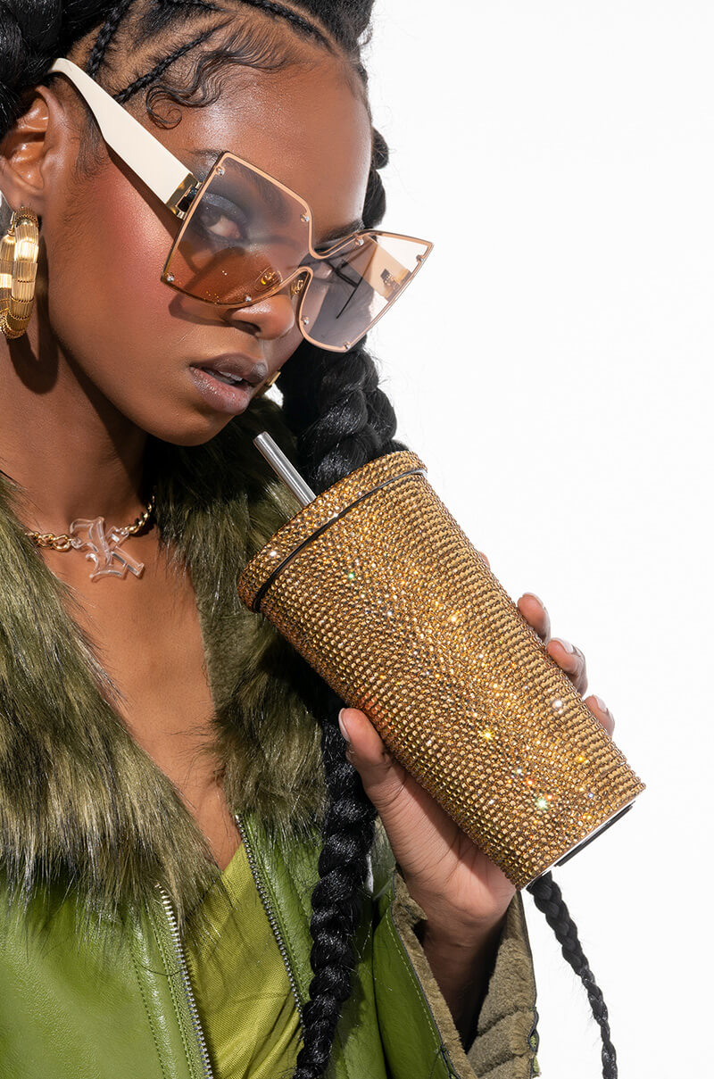 Side View Decorative Drank Bling Cup