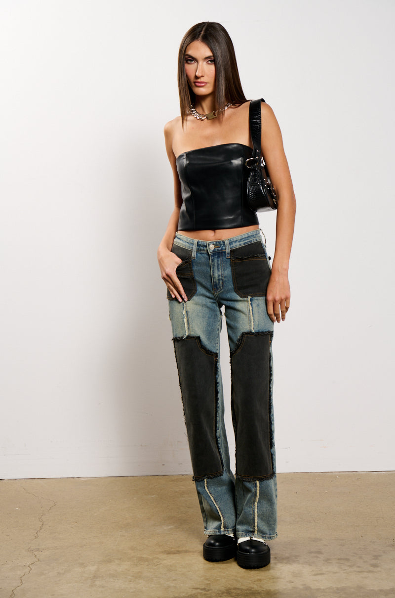 Full View Deep In The Bottom Distressed Denim Pant